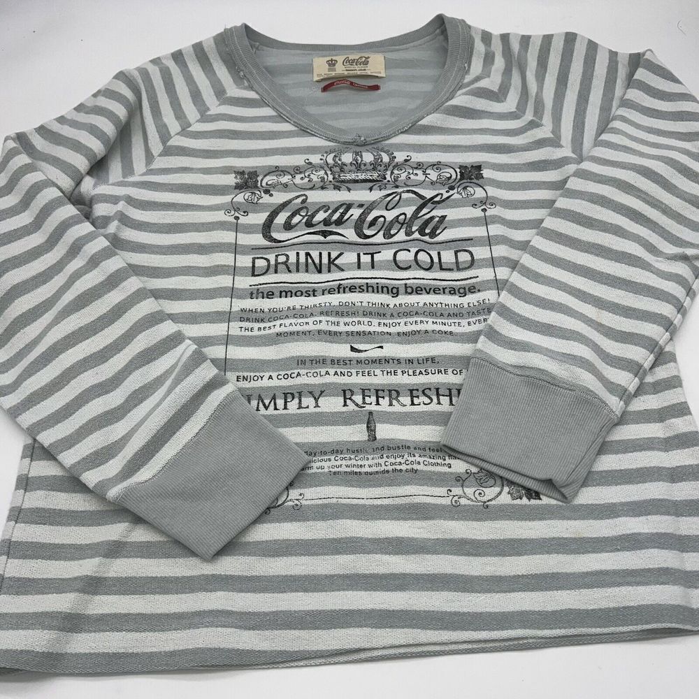 Coca Cola Special Flavor Beach Club Gray Long Sleeve Sweatshirt Size Medium